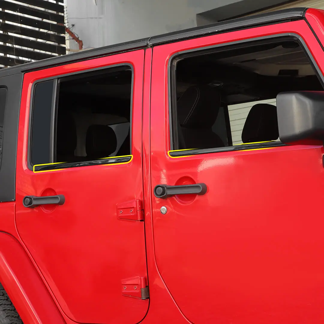For 2007-2018 Jeep Wrangler JK Car Window Sill Strip Trims Cover (4 pcs) - Image 5