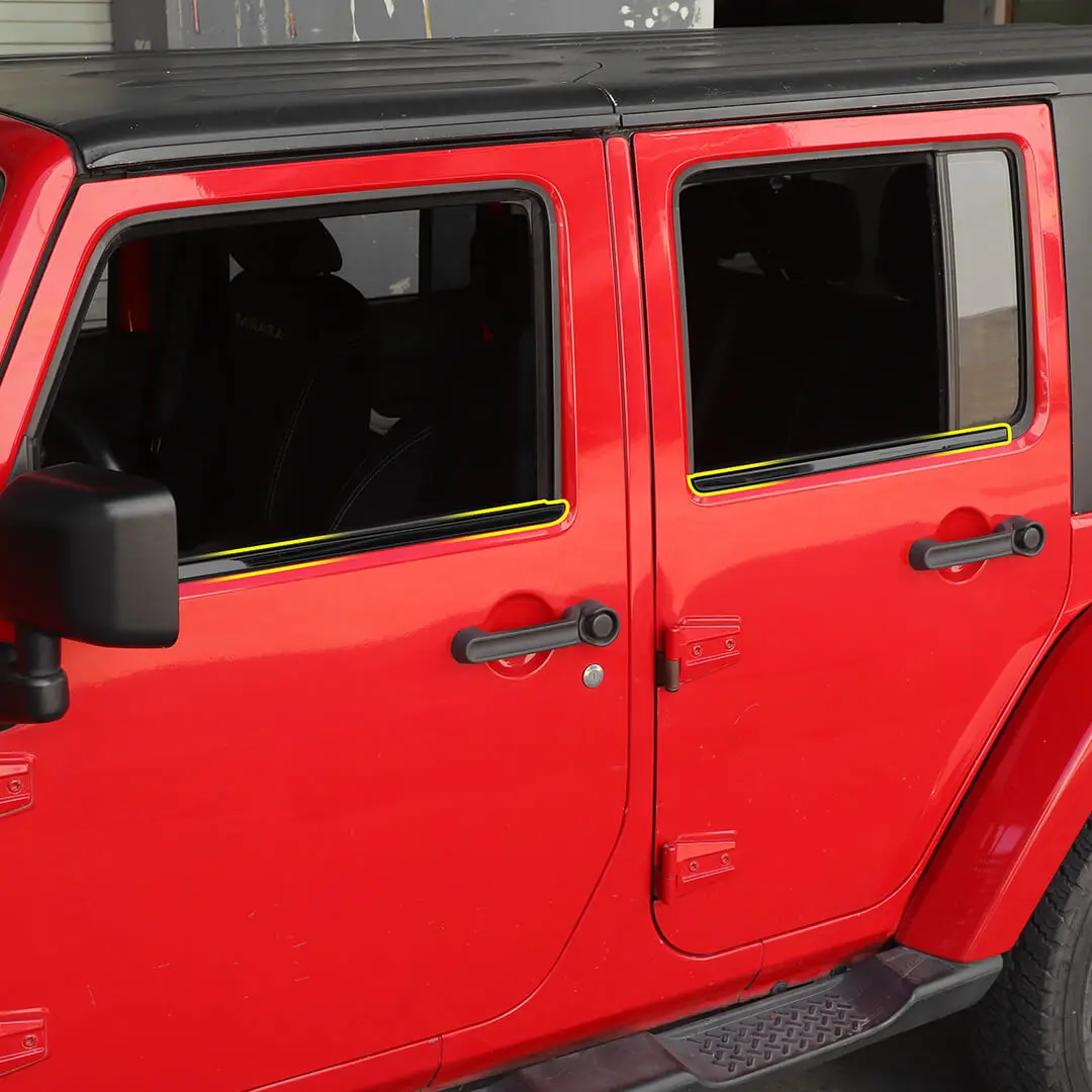 For 2007-2018 Jeep Wrangler JK Car Window Sill Strip Trims Cover (4 pcs) - Image 6