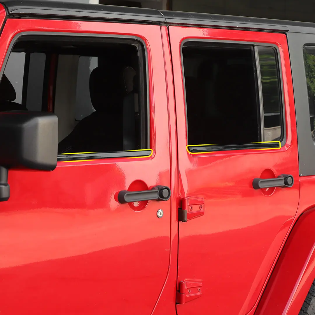 For 2007-2018 Jeep Wrangler JK Car Window Sill Strip Trims Cover (4 pcs) - Image 7