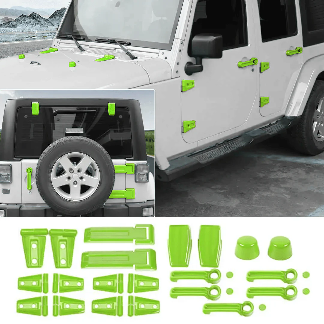 For 2007-2018 Jeep Wrangler JK 21 x Door Handle Hinge Cover Hood Rubber Head Cap Trim Cover Kit - Image 21