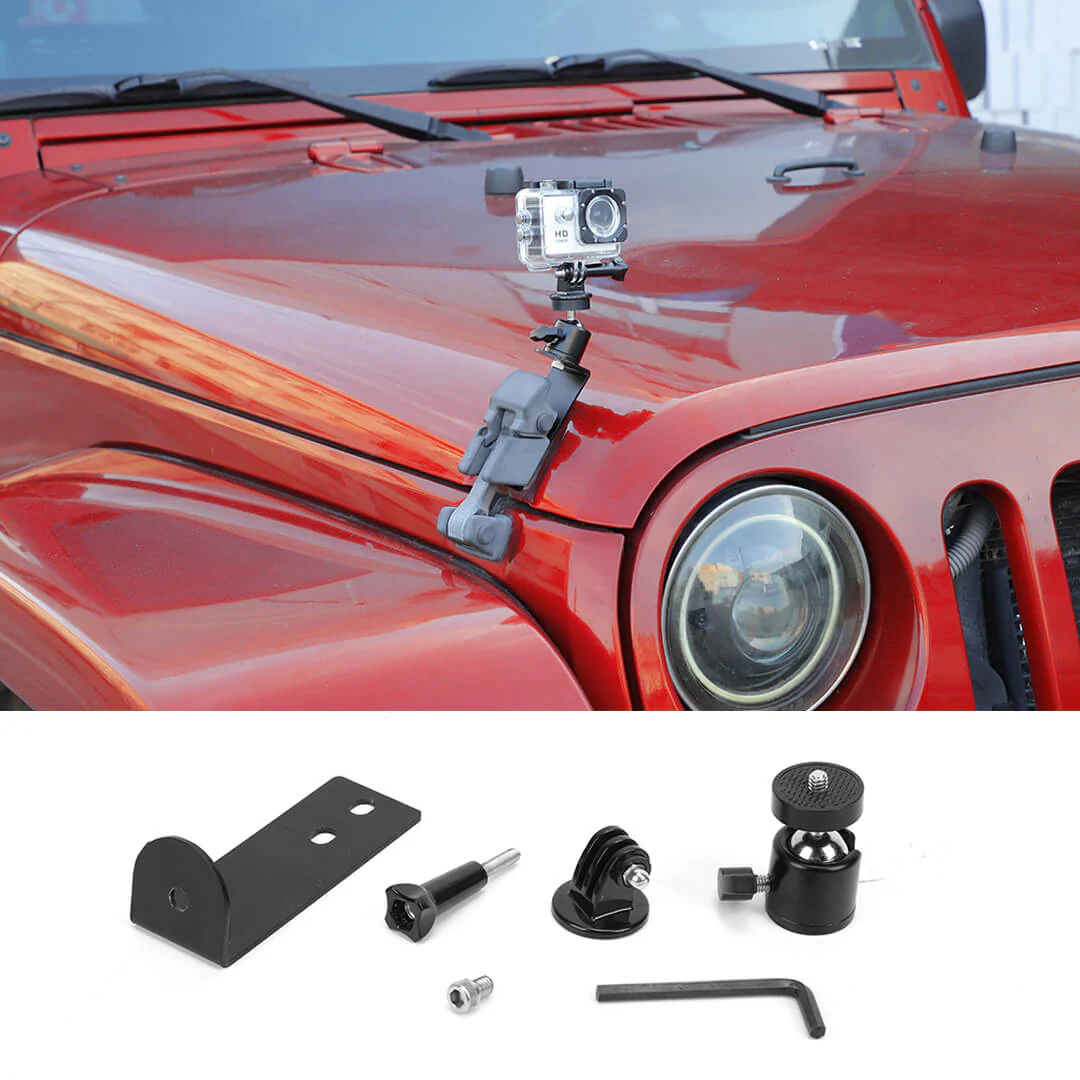 For 2007-2018 Jeep Wrangler JK Engine Hood Camera Mount Bracket Holder