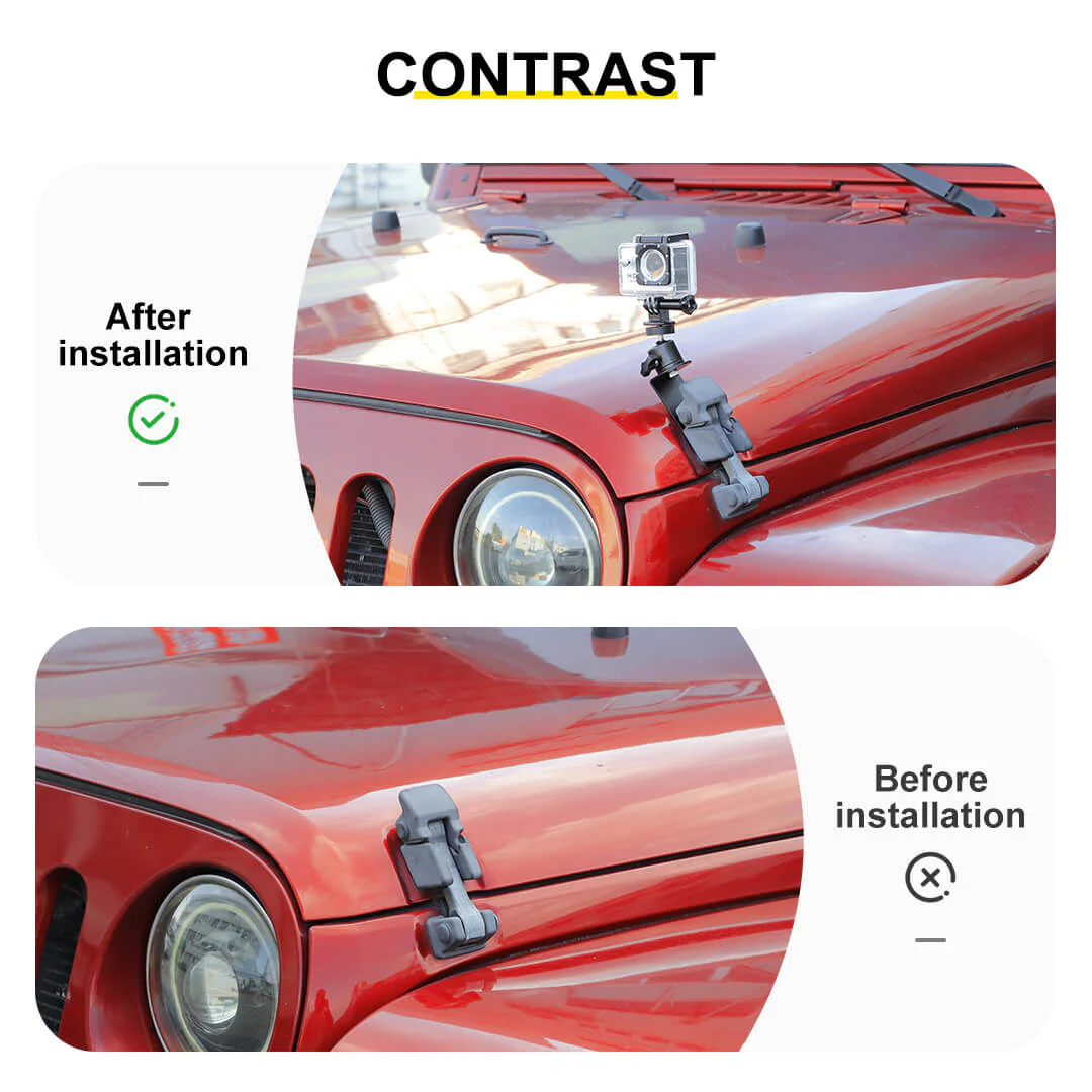 For 2007-2018 Jeep Wrangler JK Engine Hood Camera Mount Bracket Holder - Image 2
