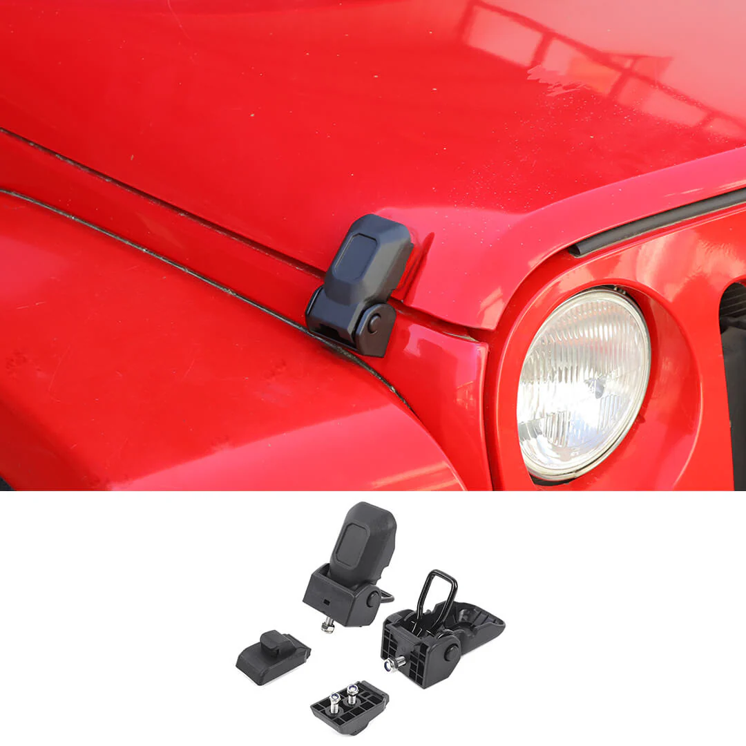 For 2007-2018 Jeep Wrangler JK Engine Hood Lock Catch Bracket Latches Buckle (2 pcs)