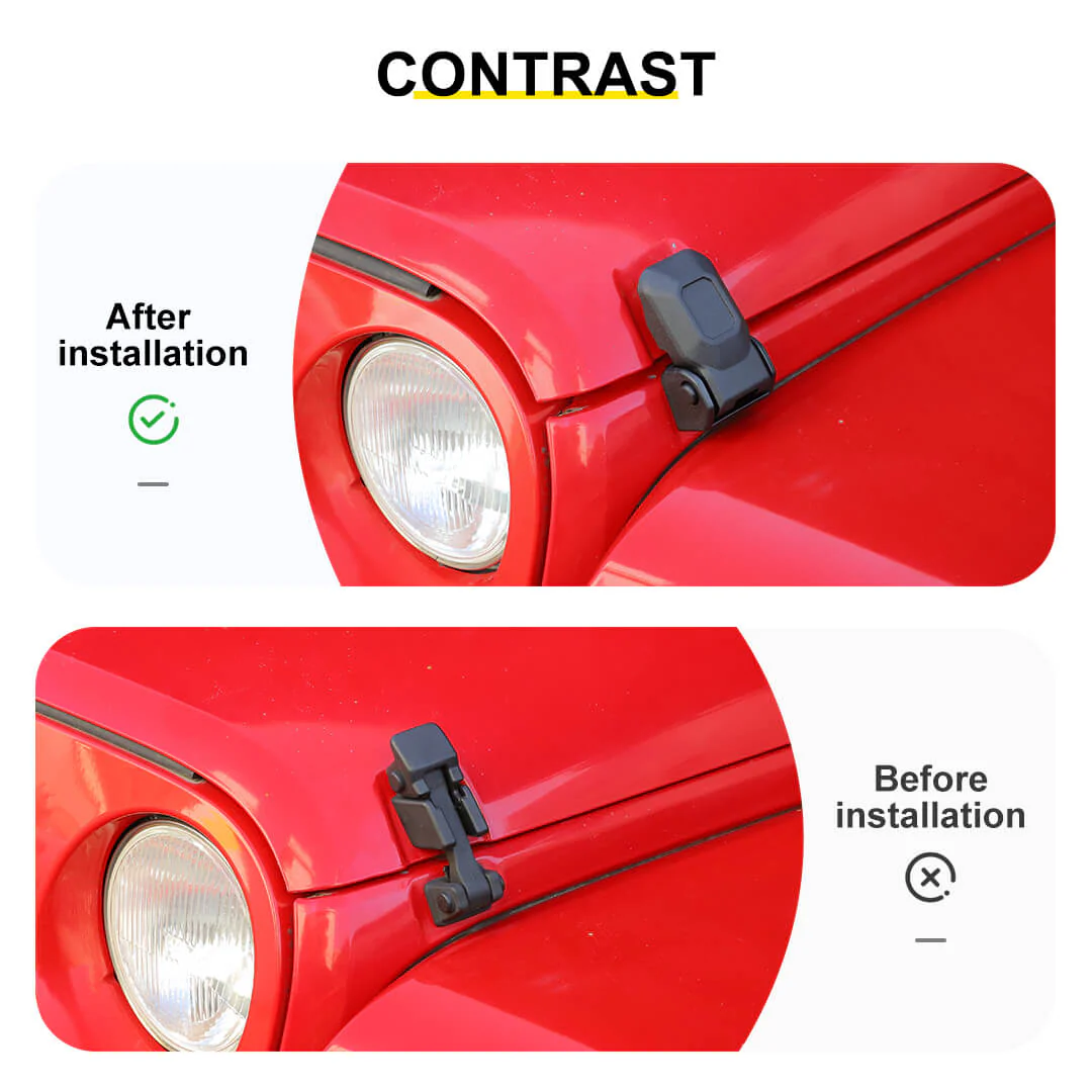 For 2007-2018 Jeep Wrangler JK Engine Hood Lock Catch Bracket Latches Buckle (2 pcs) - Image 2