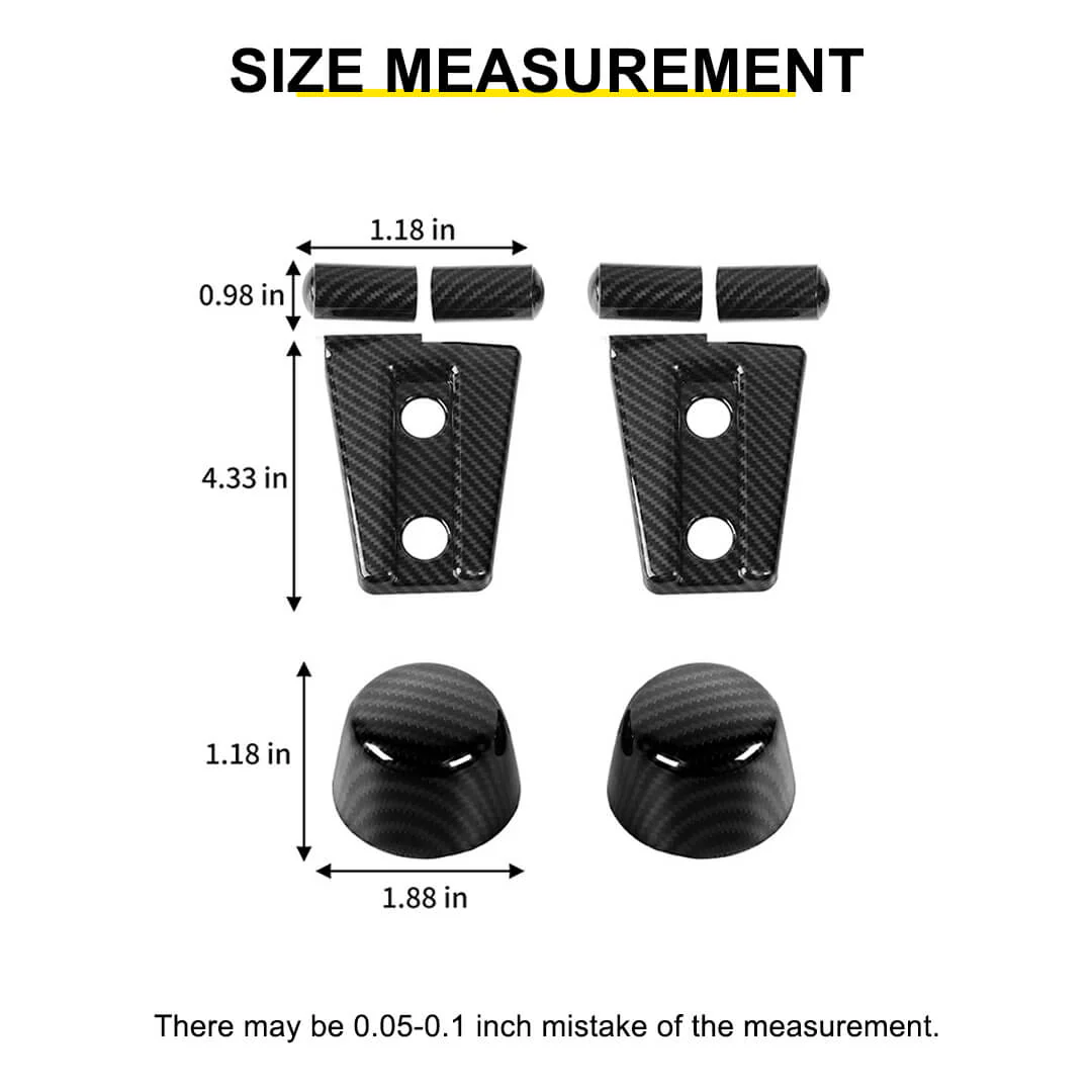 For 2007-2018 Jeep Wrangler JK Engine Hood Rubber Head Hood Hinge Cover Trim Kit (4 pcs) - Image 12
