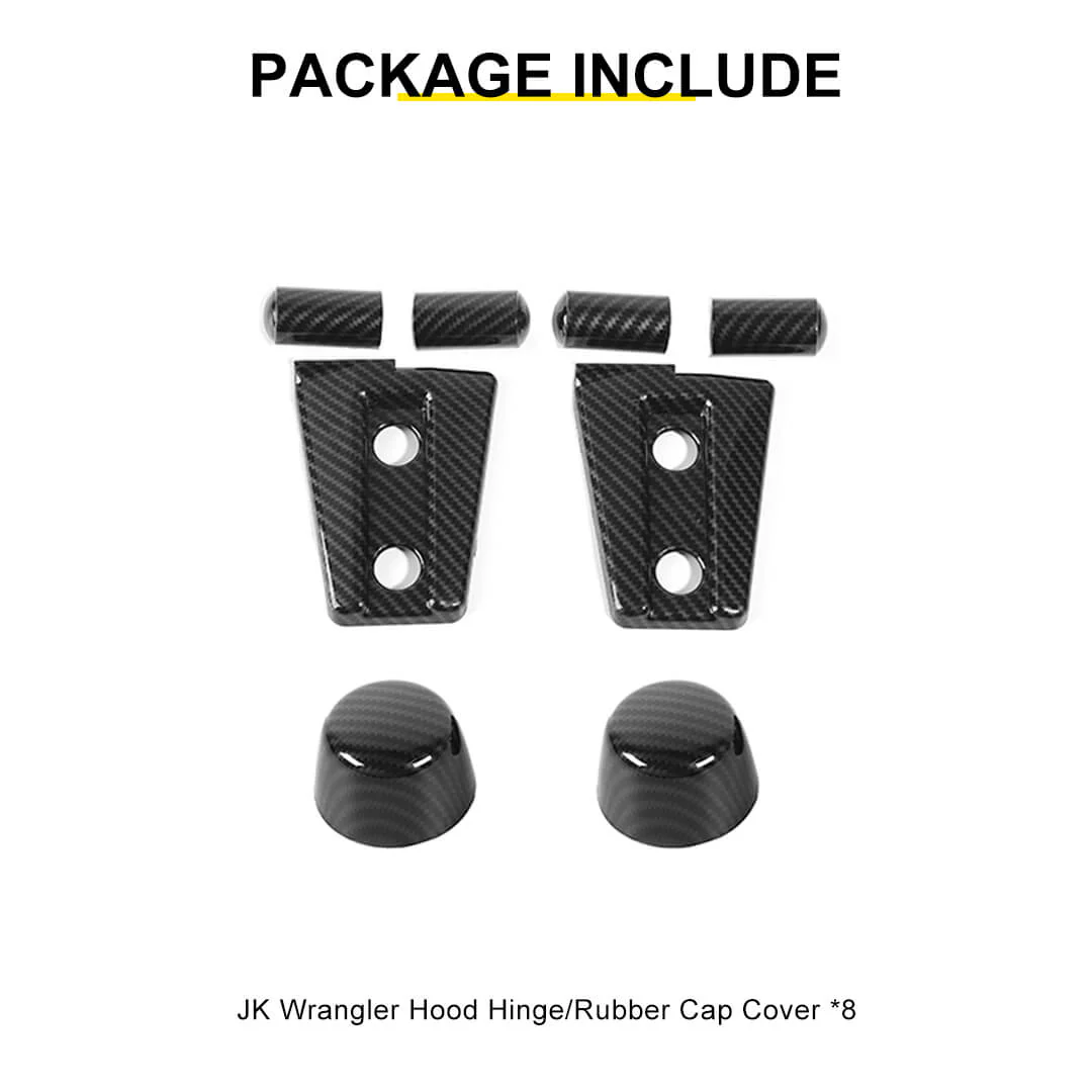For 2007-2018 Jeep Wrangler JK Engine Hood Rubber Head Hood Hinge Cover Trim Kit (4 pcs) - Image 13