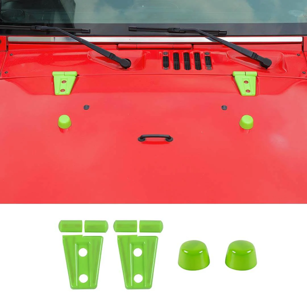 For 2007-2018 Jeep Wrangler JK Engine Hood Rubber Head Hood Hinge Cover Trim Kit (4 pcs) - Image 14
