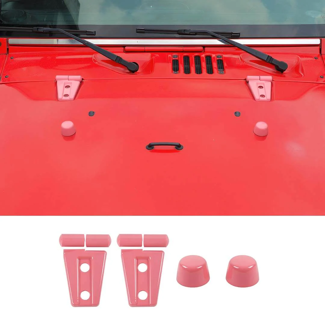 For 2007-2018 Jeep Wrangler JK Engine Hood Rubber Head Hood Hinge Cover Trim Kit (4 pcs) - Image 15