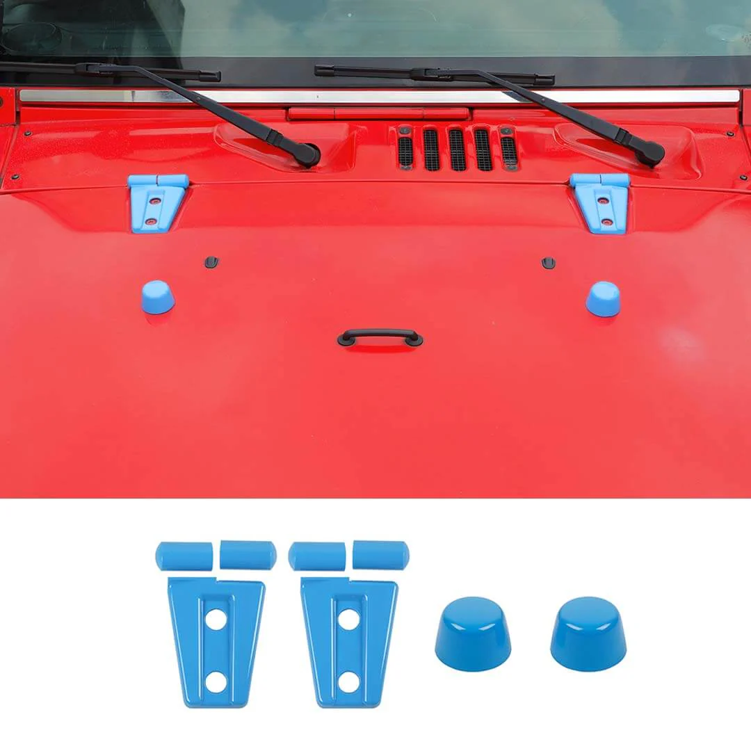 For 2007-2018 Jeep Wrangler JK Engine Hood Rubber Head Hood Hinge Cover Trim Kit (4 pcs) - Image 16