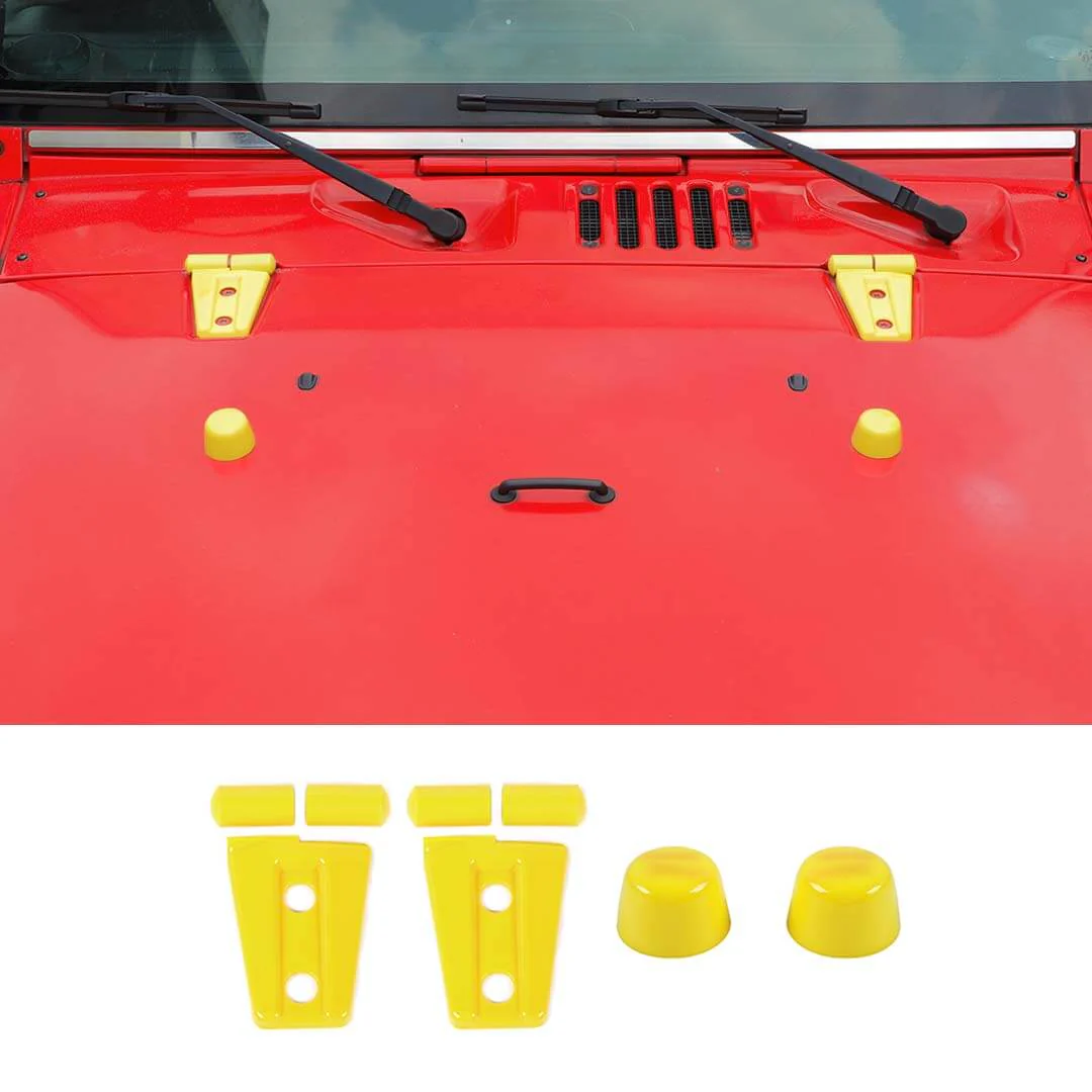 For 2007-2018 Jeep Wrangler JK Engine Hood Rubber Head Hood Hinge Cover Trim Kit (4 pcs) - Image 17