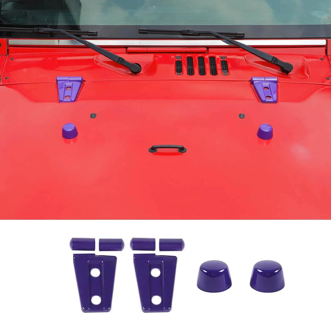 For 2007-2018 Jeep Wrangler JK Engine Hood Rubber Head Hood Hinge Cover Trim Kit (4 pcs) - Image 18