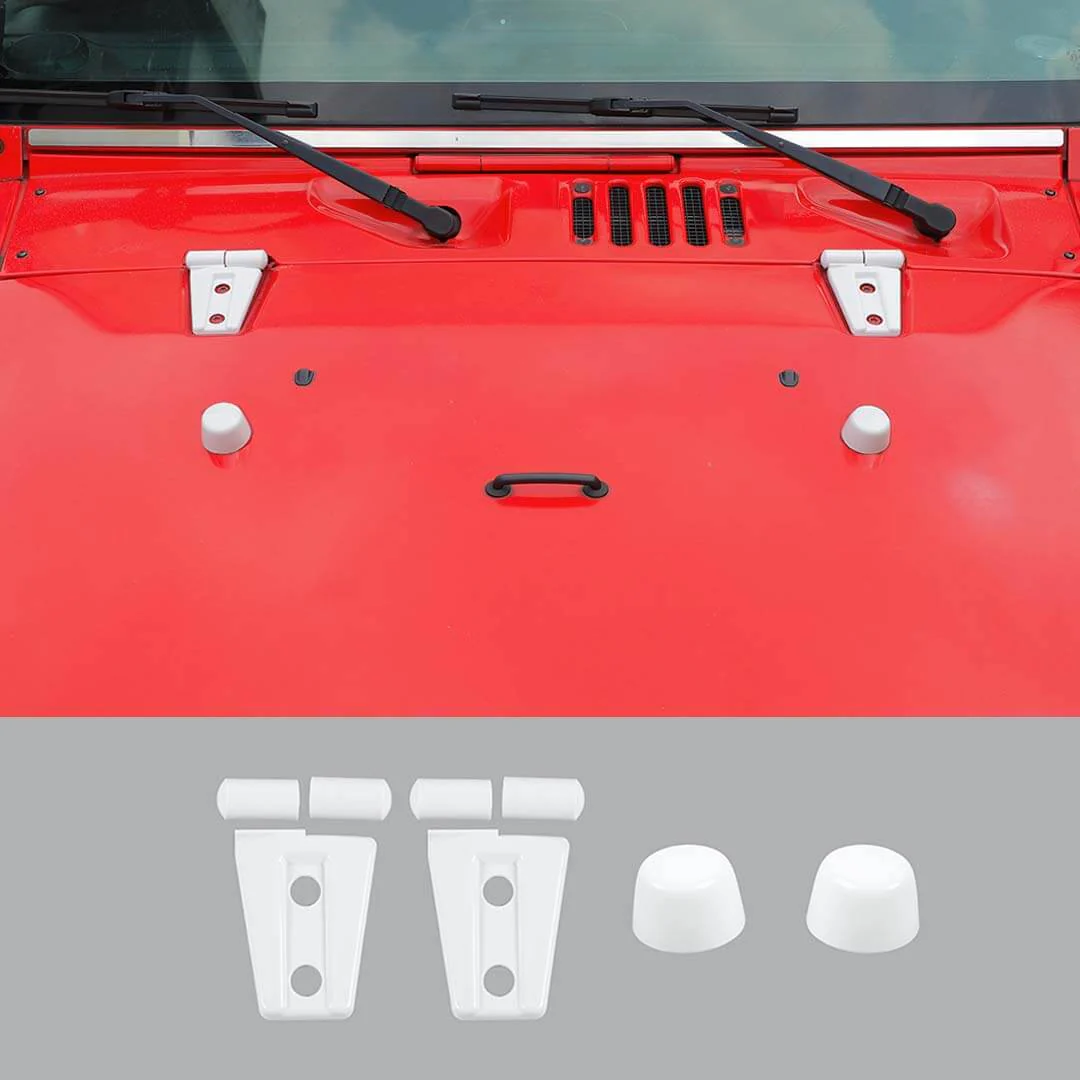 For 2007-2018 Jeep Wrangler JK Engine Hood Rubber Head Hood Hinge Cover Trim Kit (4 pcs) - Image 19