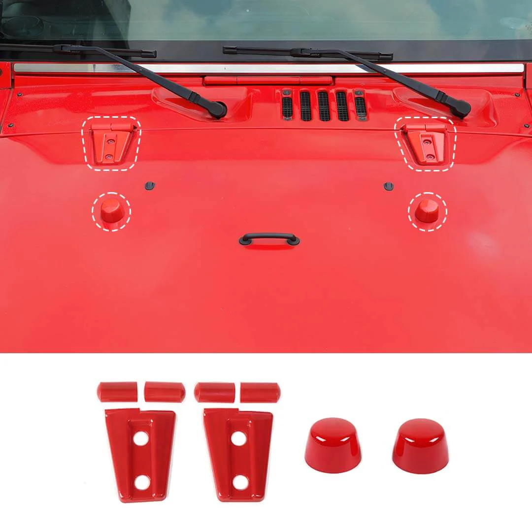 For 2007-2018 Jeep Wrangler JK Engine Hood Rubber Head Hood Hinge Cover Trim Kit (4 pcs) - Image 20