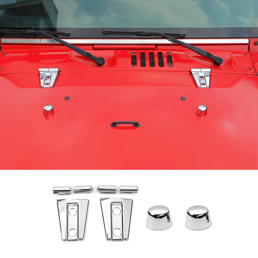 For 2007-2018 Jeep Wrangler JK Engine Hood Rubber Head Hood Hinge Cover Trim Kit (4 pcs) - Image 22