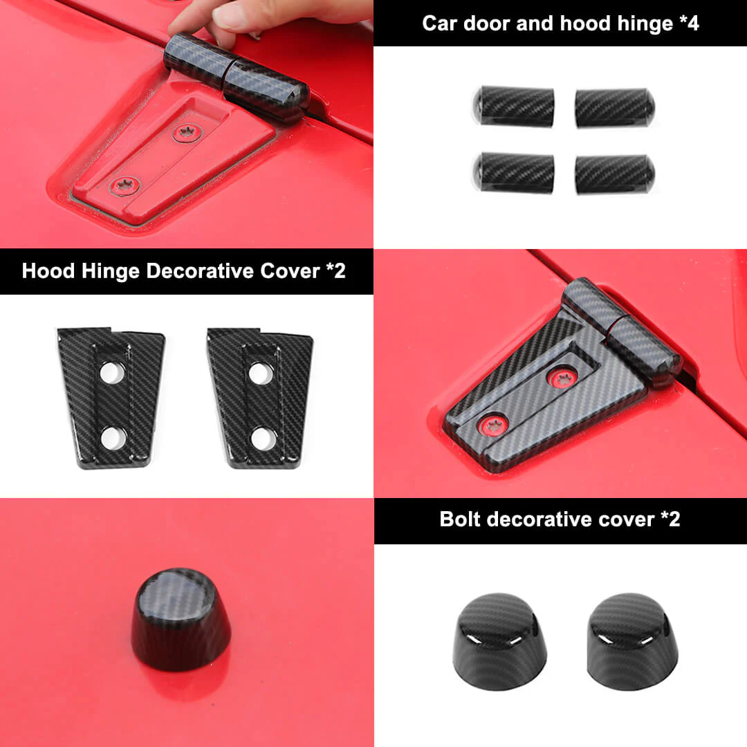 For 2007-2018 Jeep Wrangler JK Engine Hood Rubber Head Hood Hinge Cover Trim Kit (4 pcs) - Image 3