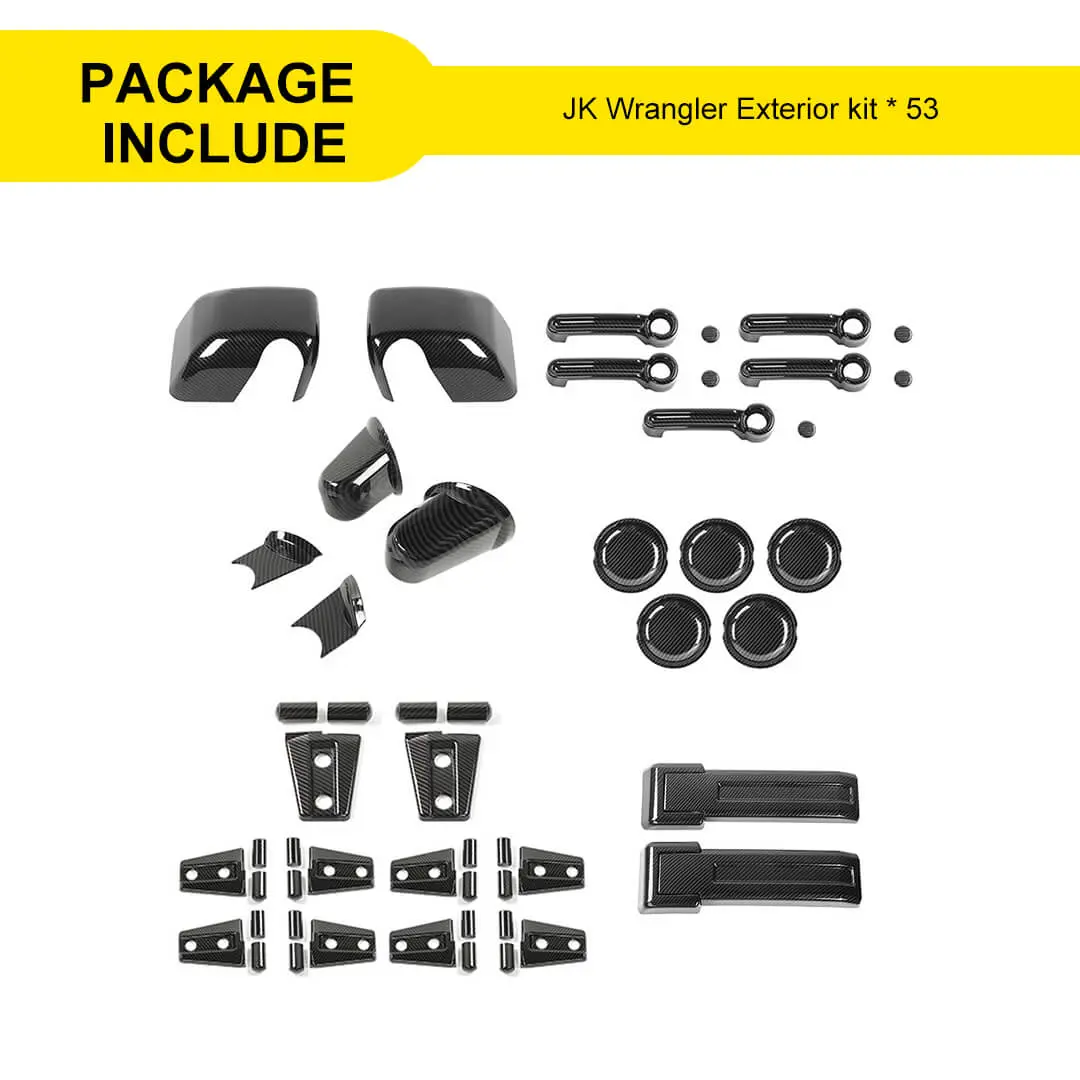 For the 2007–2018 Jeep Wrangler JK Door Handles, Hinges, and Mirror Exterior Full Covers Trim Kit Accessories (53 pcs) - Image 13