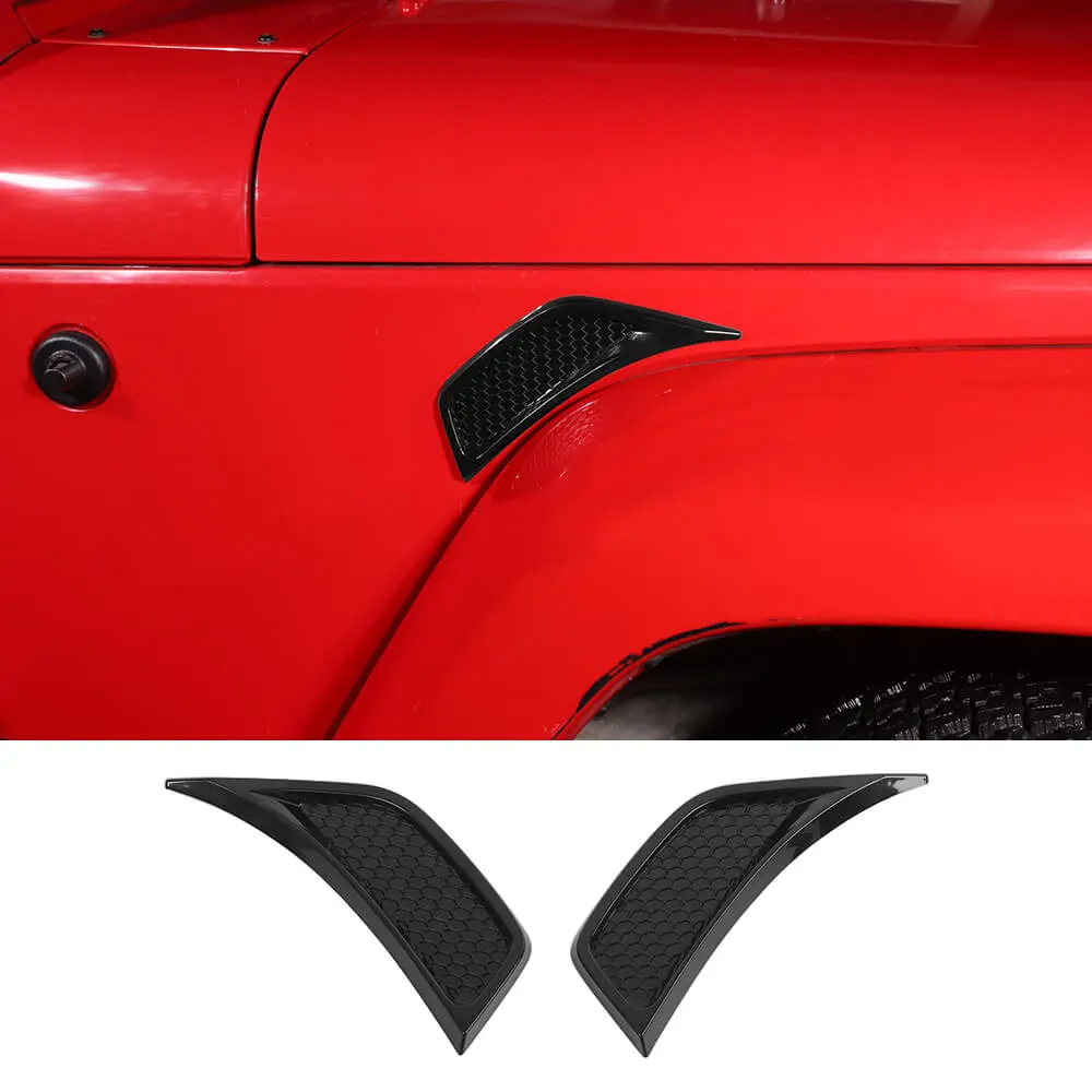 For 2007-2018 Jeep Wrangler JK Front Fender Leaf Plate Air Vent Cover Trim