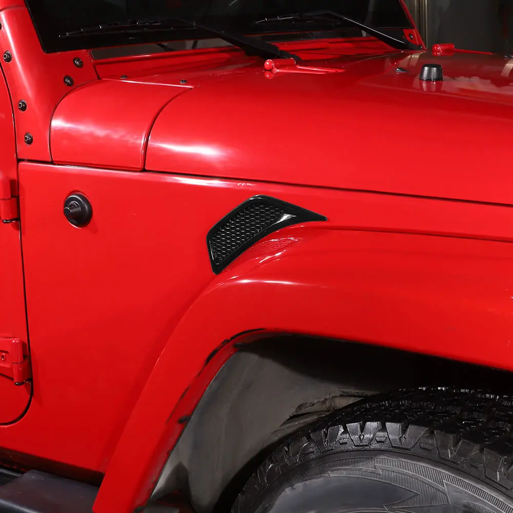 For 2007-2018 Jeep Wrangler JK Front Fender Leaf Plate Air Vent Cover Trim - Image 4