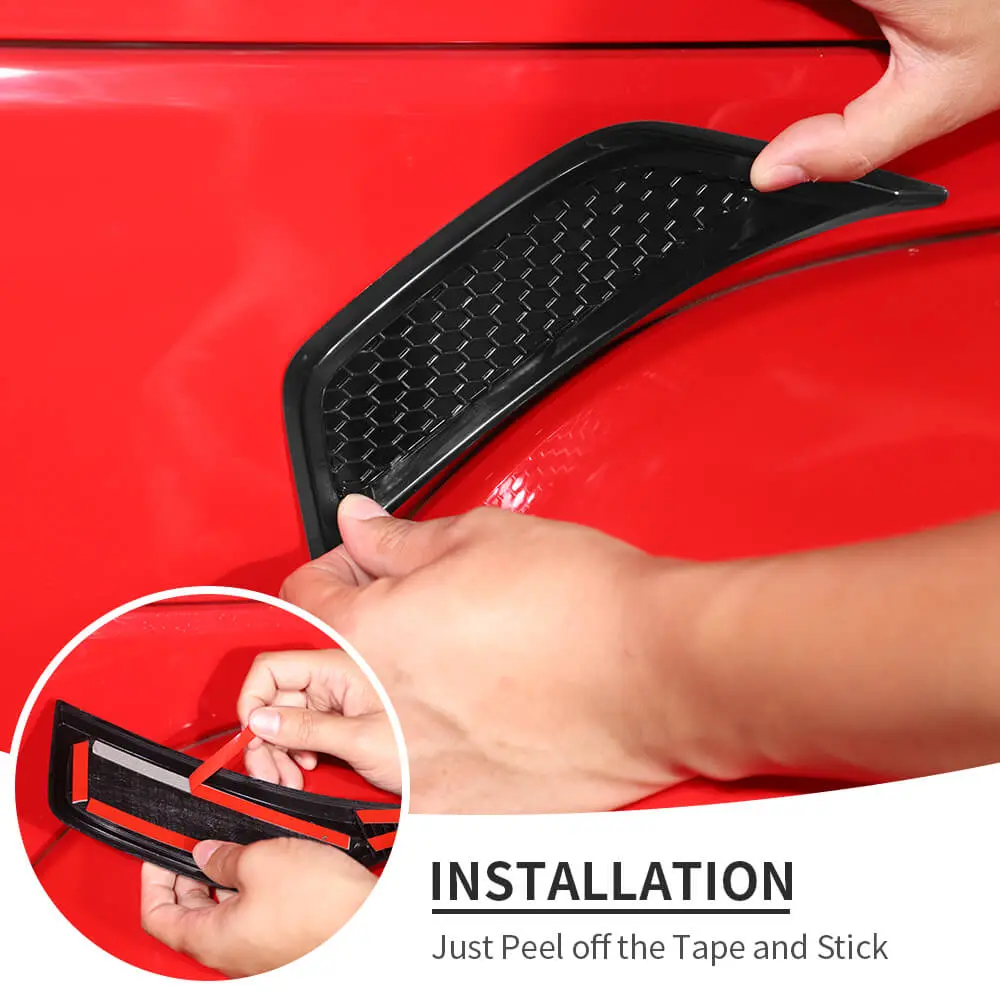For 2007-2018 Jeep Wrangler JK Front Fender Leaf Plate Air Vent Cover Trim - Image 5