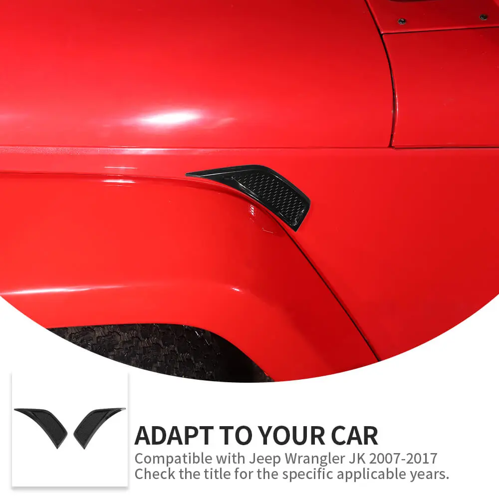For 2007-2018 Jeep Wrangler JK Front Fender Leaf Plate Air Vent Cover Trim - Image 7