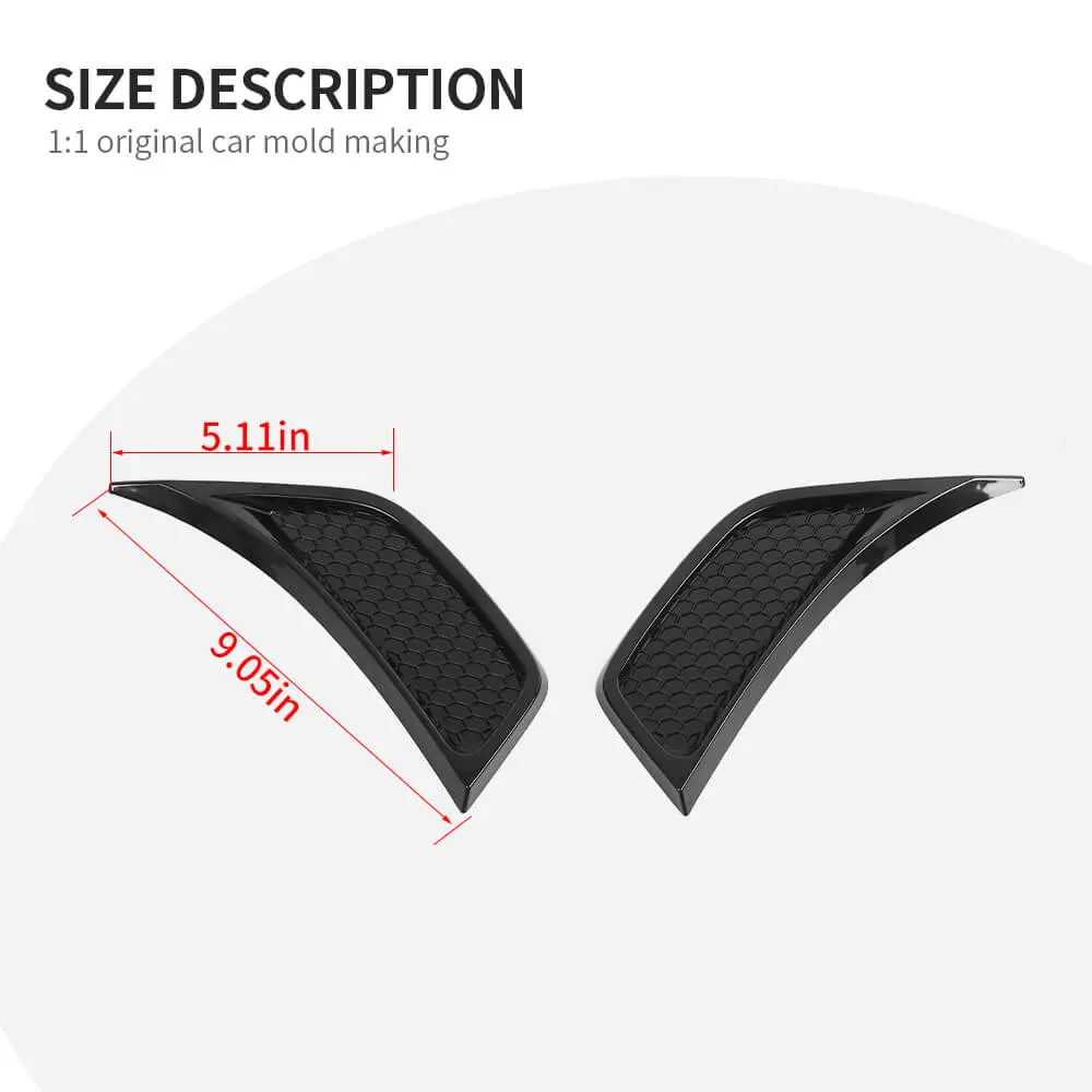 For 2007-2018 Jeep Wrangler JK Front Fender Leaf Plate Air Vent Cover Trim - Image 9