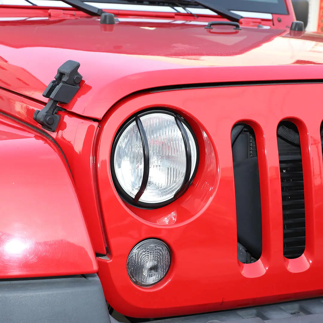 For 2007-2018 Jeep Wrangler JK Front Headlight & Eyebrow Turn Signal Rear Tail light Cover Guard Trim Kit (8 pcs) - Image 4