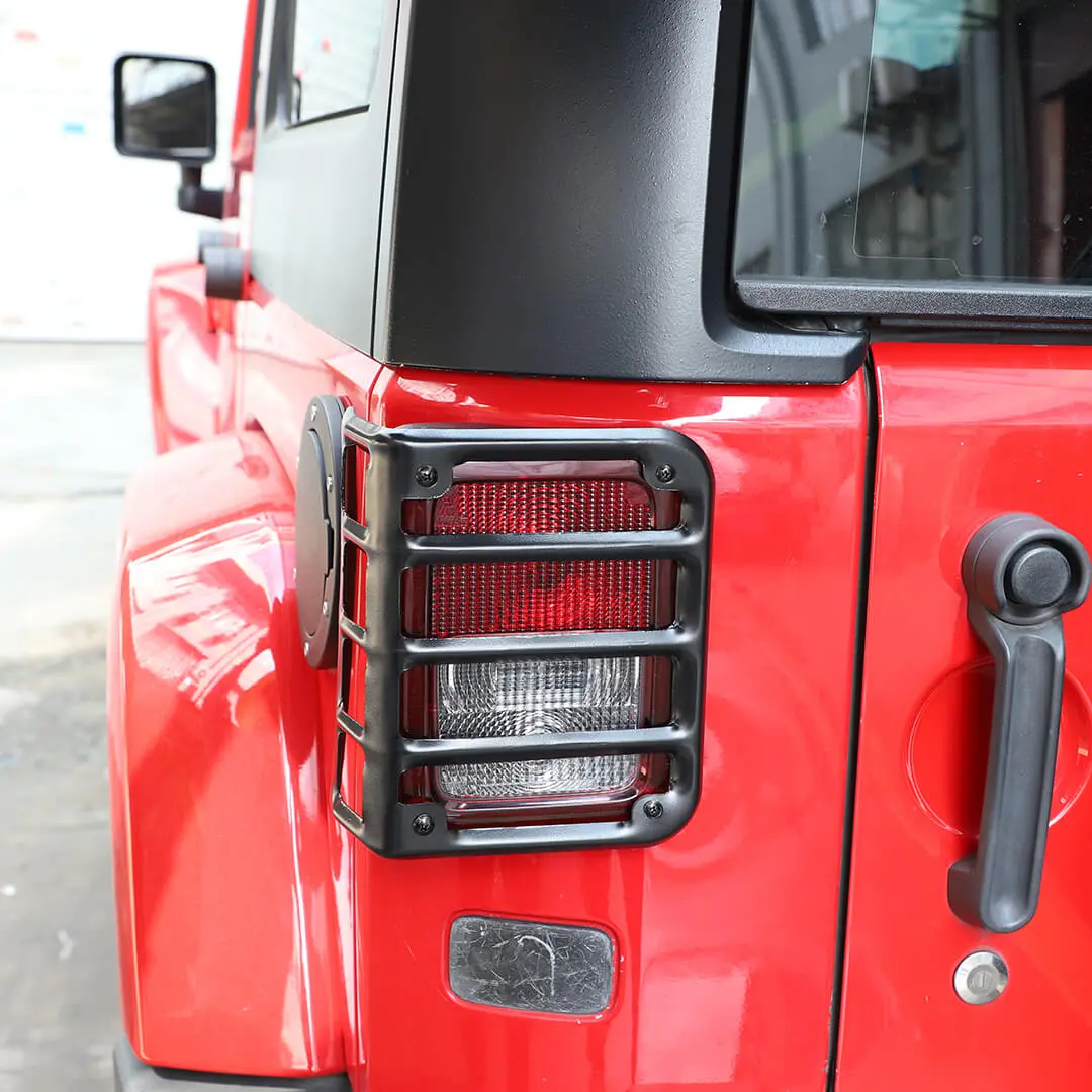 For 2007-2018 Jeep Wrangler JK Front Headlight & Eyebrow Turn Signal Rear Tail light Cover Guard Trim Kit (8 pcs) - Image 7