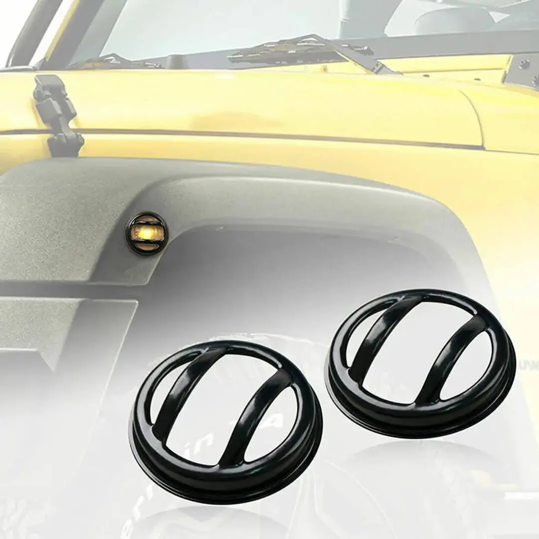 For 2007-2018 Jeep Wrangler JK Front Headlight & Eyebrow Turn Signal Rear Tail light Cover Guard Trim Kit (8 pcs) - Image 8