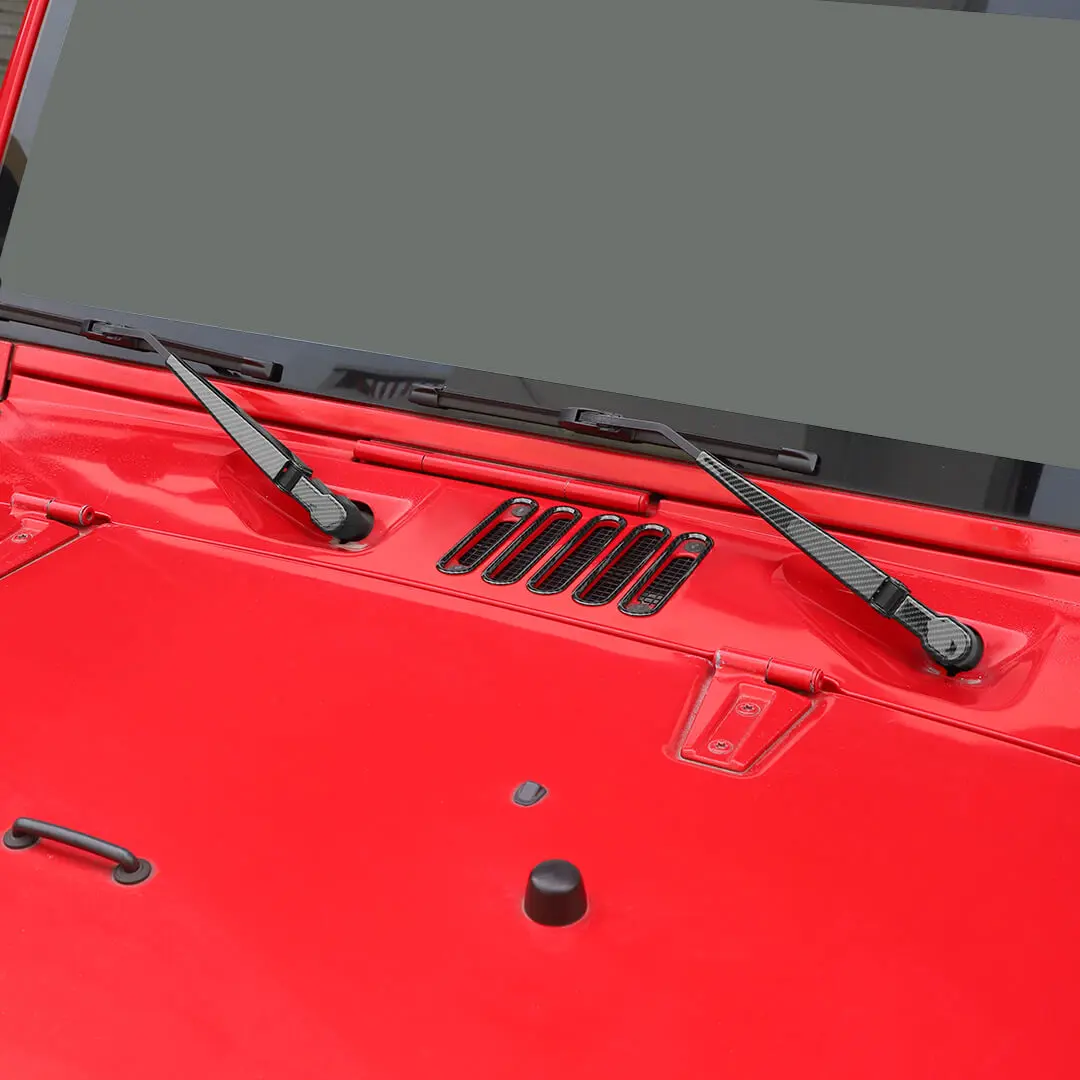 For 2007-2018 Jeep Wrangler JK 10 x Front Rear Windshield Wiper Hood Air Intake Cover Trim Decor Kit - Image 7