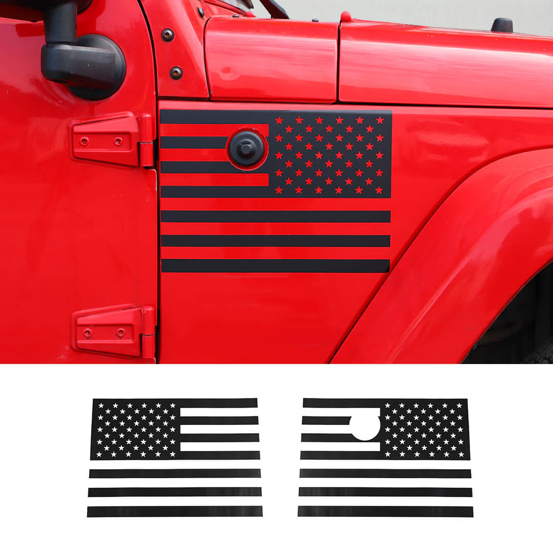 For 2007-2018 Jeep Wrangler JK Front Side Leaf Board Stickers Trim Cover (2 pcs)