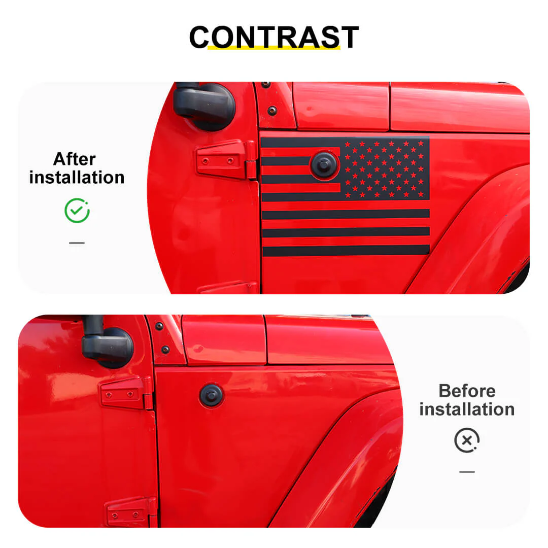For 2007-2018 Jeep Wrangler JK Front Side Leaf Board Stickers Trim Cover (2 pcs) - Image 2