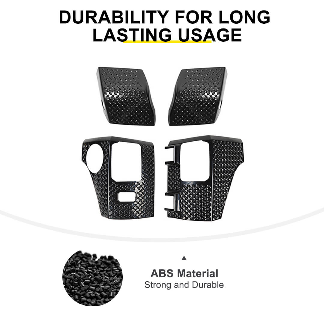 For 2007-2018 Jeep Wrangler JK Front Wheel Arch & Rear Tail Light Corner Armor Guard Trim Cover (4 pcs) - Image 11