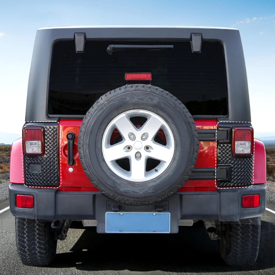 For 2007-2018 Jeep Wrangler JK Front Wheel Arch & Rear Tail Light Corner Armor Guard Trim Cover (4 pcs) - Image 3