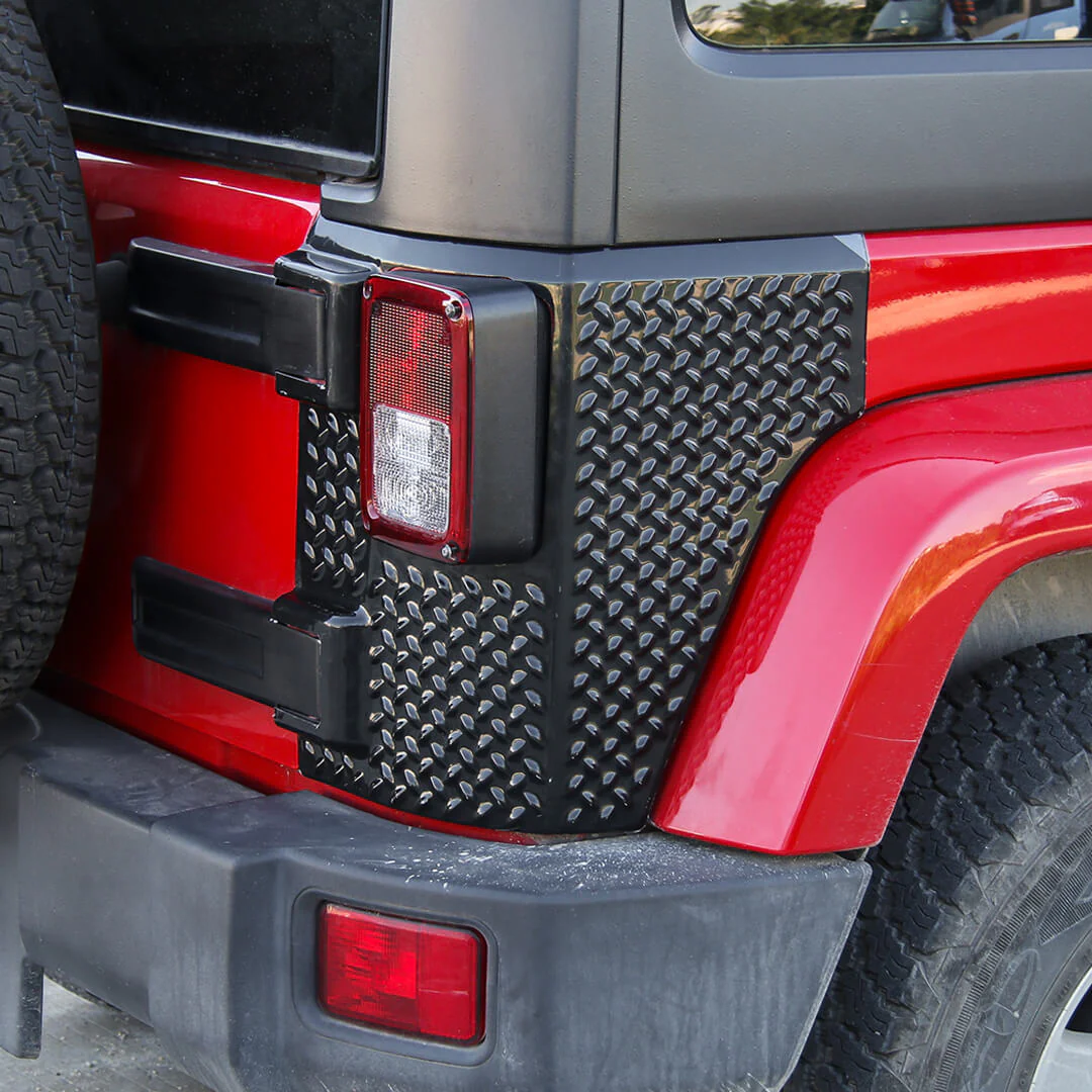 For 2007-2018 Jeep Wrangler JK Front Wheel Arch & Rear Tail Light Corner Armor Guard Trim Cover (4 pcs) - Image 4