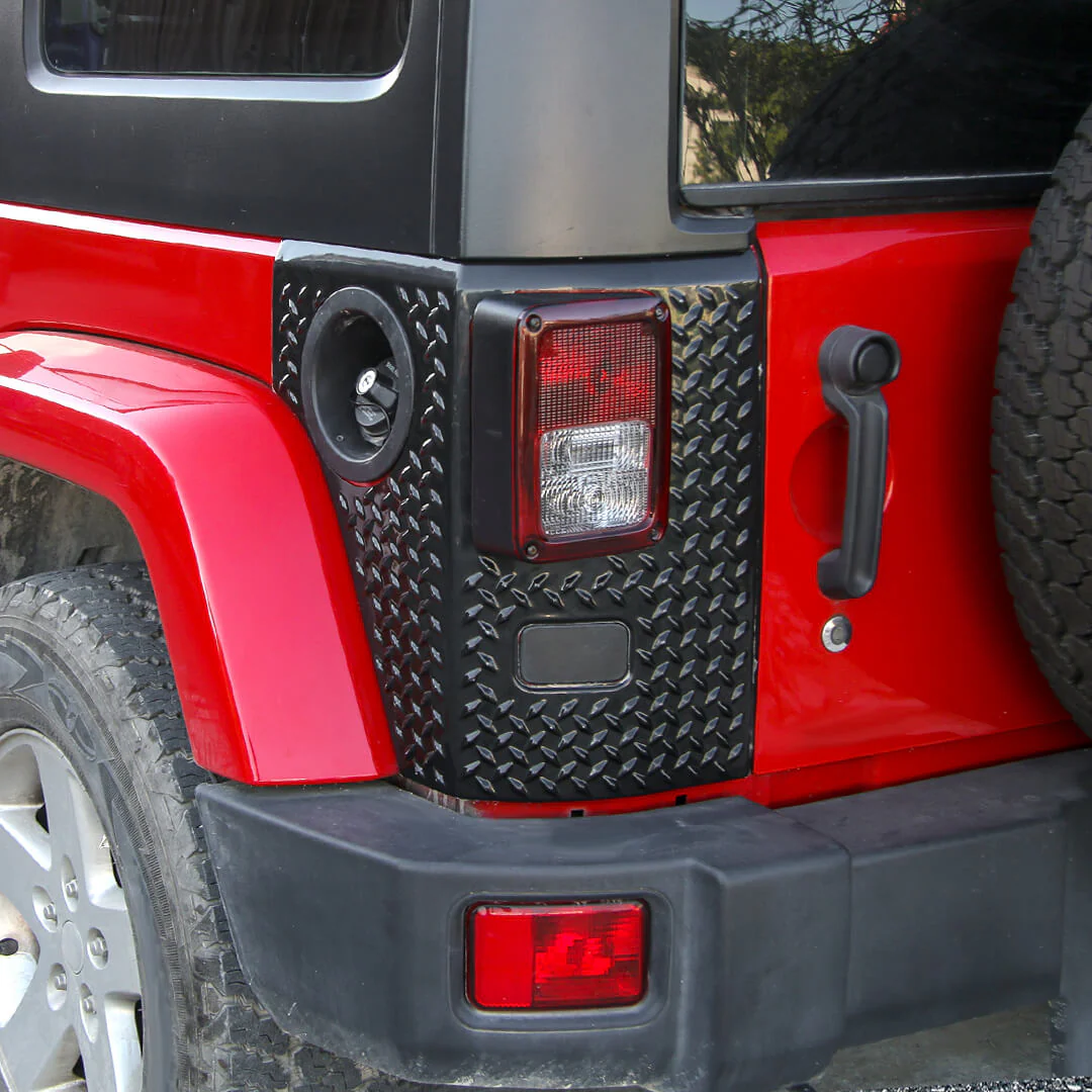 For 2007-2018 Jeep Wrangler JK Front Wheel Arch & Rear Tail Light Corner Armor Guard Trim Cover (4 pcs) - Image 5