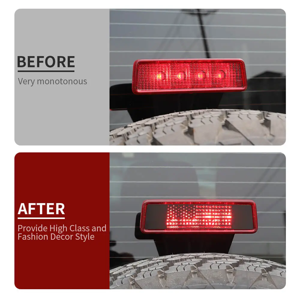 For 2007-2018 Jeep Wrangler JK High Brake Light Third Lamp Cover Trim - Image 2