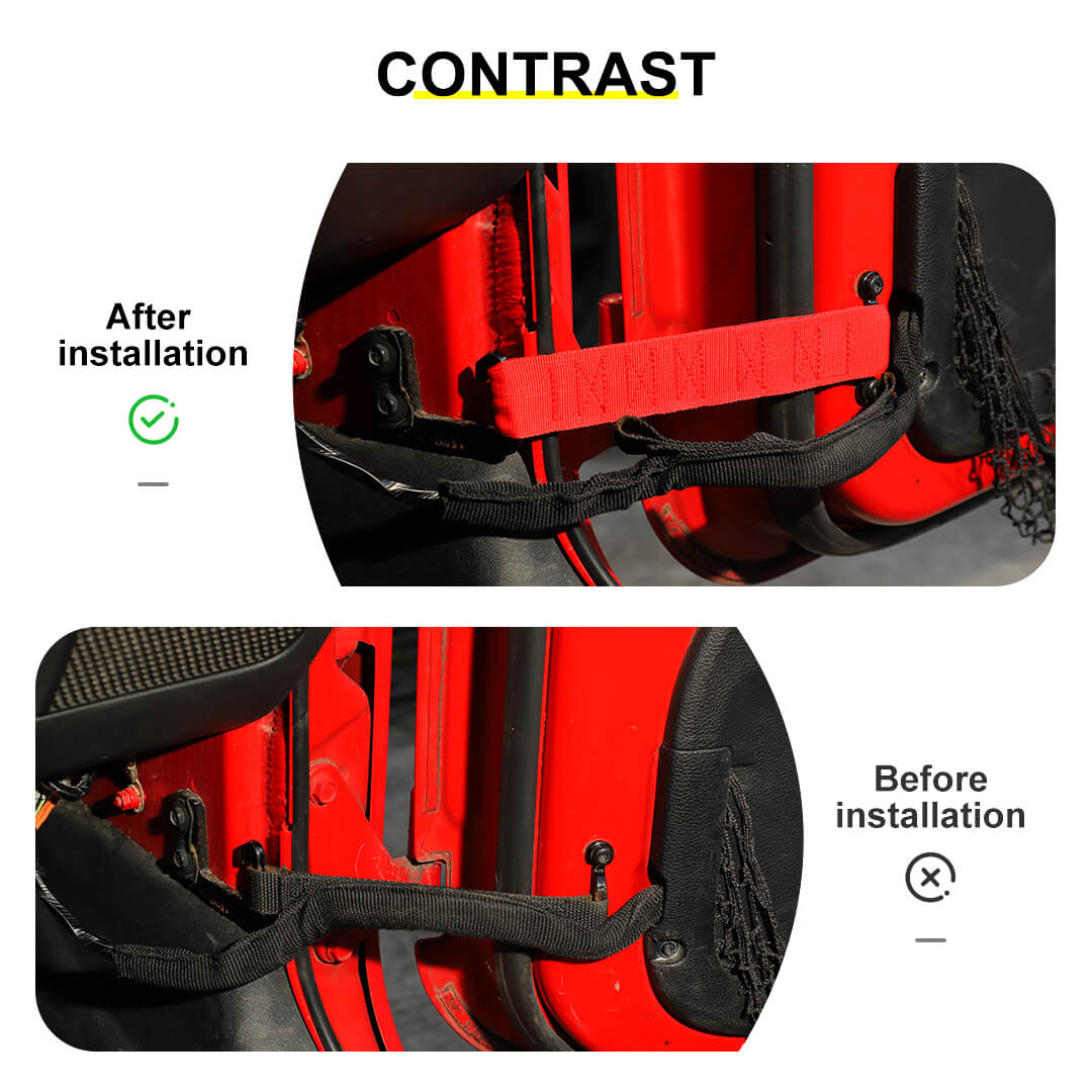 For 2007-2018 Jeep Wrangler JK Interior Car Door Limiting Strap Limit Stop Kit (4 pcs) - Image 2