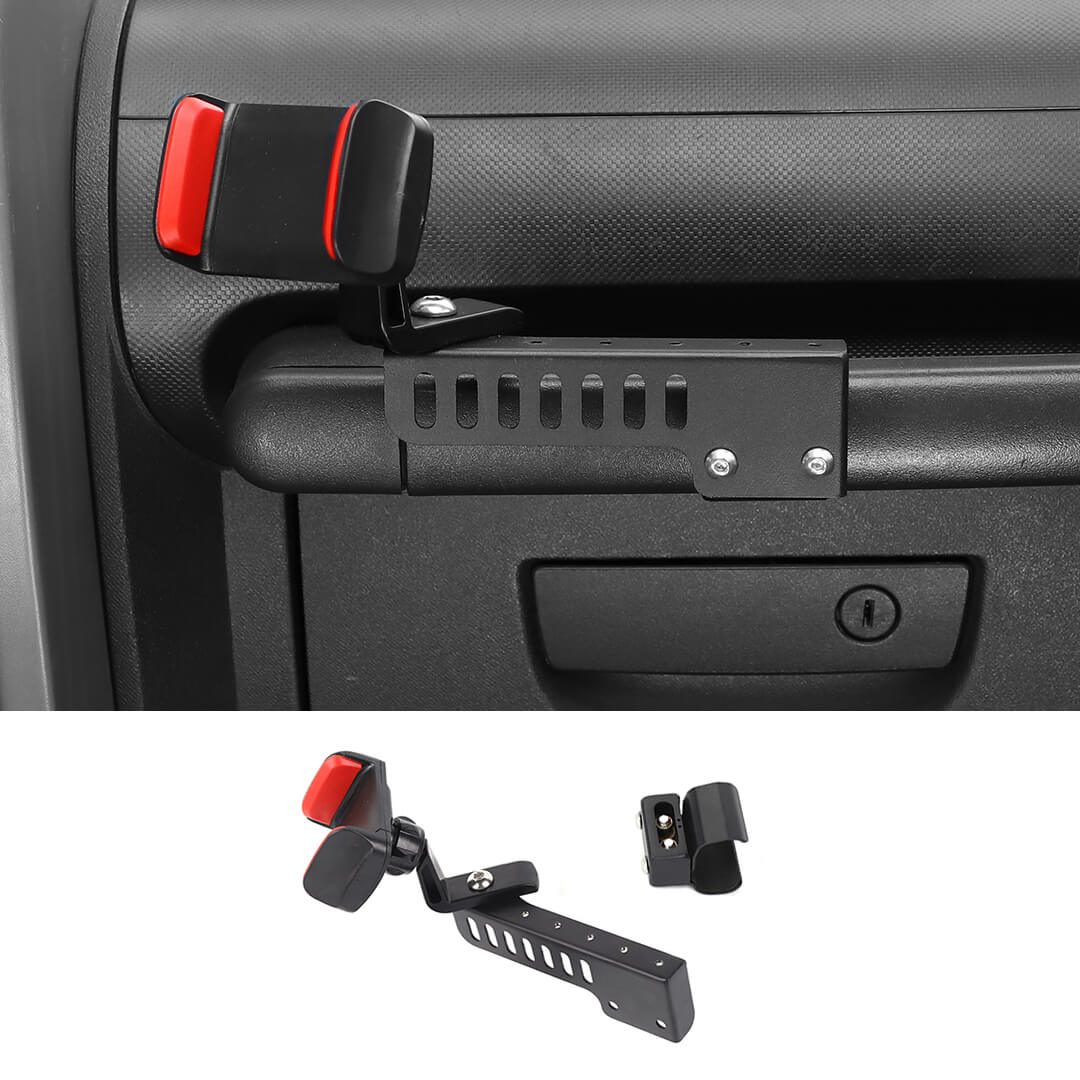 For 2007-2018 Jeep Wrangler JK Interior Copilot Armrest Handle Phone Holder Mount Stand