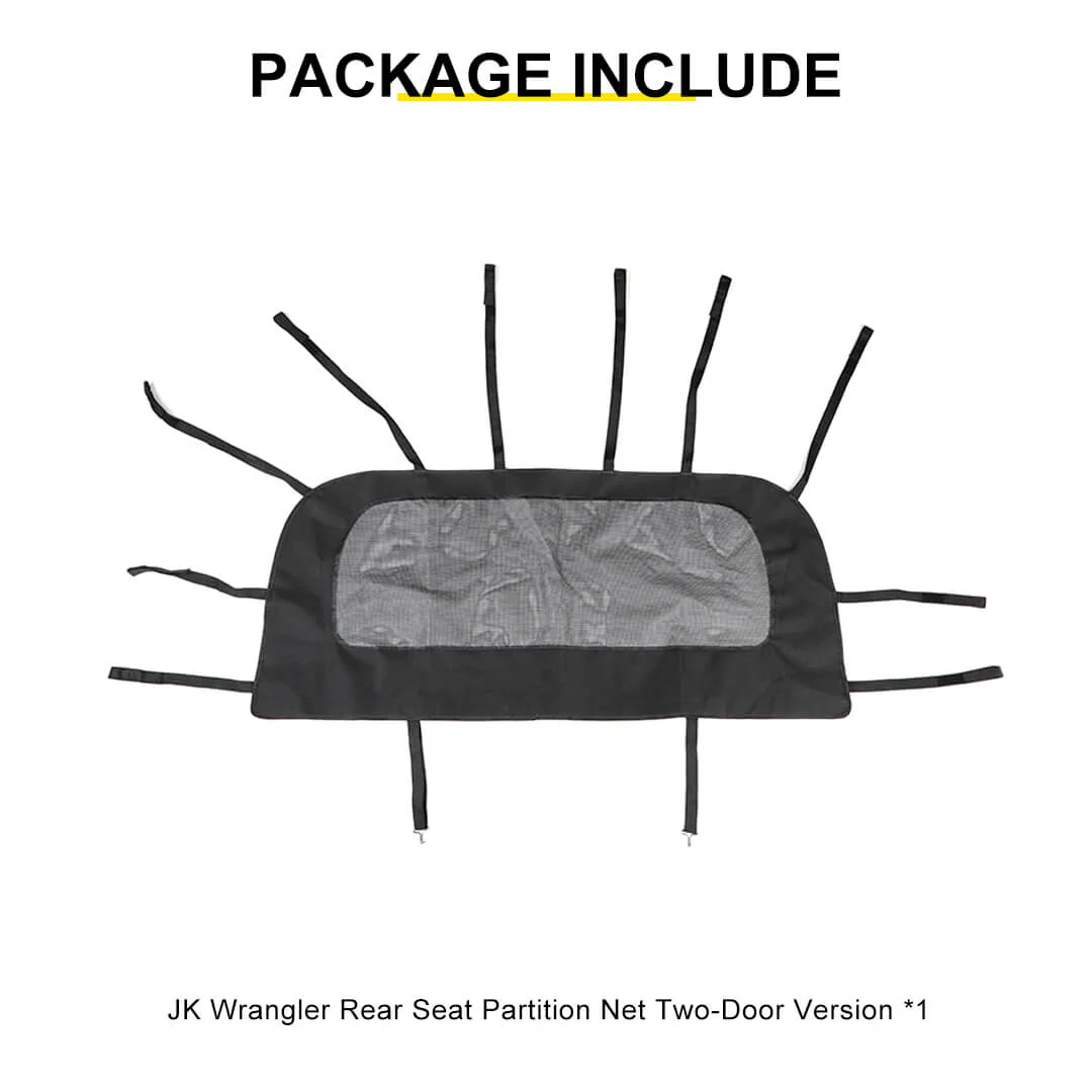 For 2007-2018 Jeep Wrangler JK Interior Seat Back Rear Isolation Pet Dog Net Accessories - Image 12