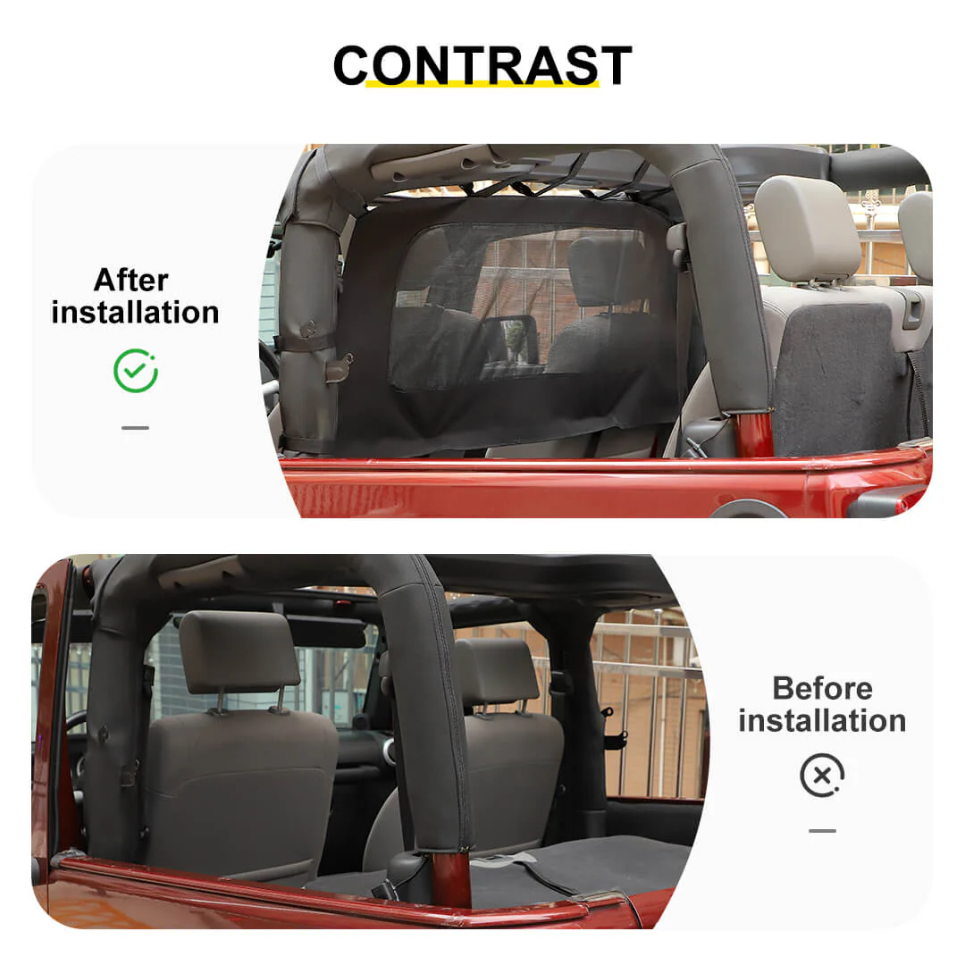 For 2007-2018 Jeep Wrangler JK Interior Seat Back Rear Isolation Pet Dog Net Accessories - Image 2