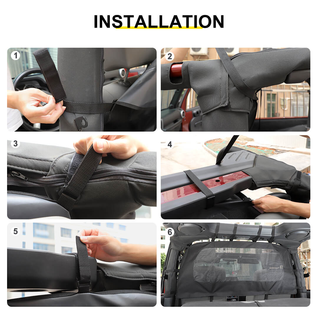 For 2007-2018 Jeep Wrangler JK Interior Seat Back Rear Isolation Pet Dog Net Accessories - Image 8