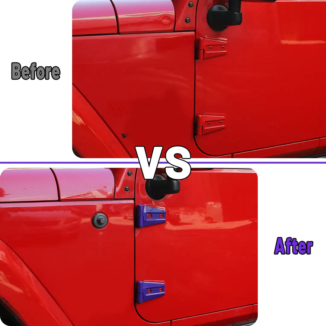 For 2007-2018 Jeep Wrangler JK JKU 2-Door Door Hinge Cover & Hood Hinge & Rubber Headgear Trim Cover (8 pcs) - Image 2