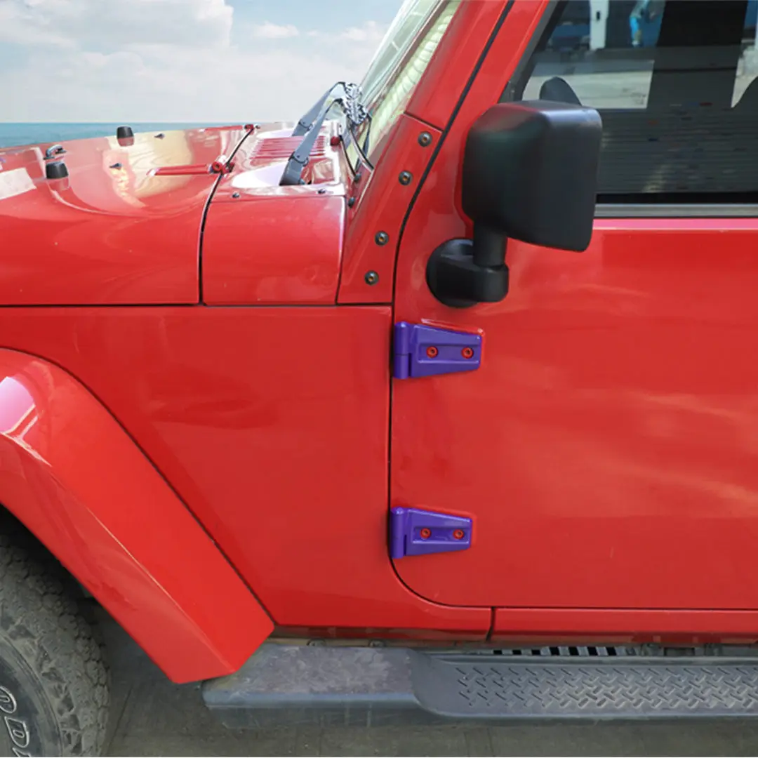 For 2007-2018 Jeep Wrangler JK JKU 2-Door Door Hinge Cover & Hood Hinge & Rubber Headgear Trim Cover (8 pcs) - Image 4