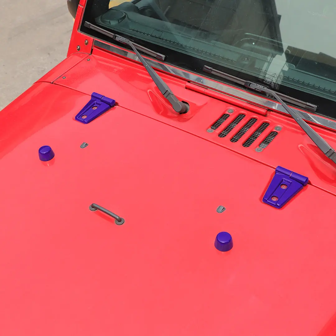 For 2007-2018 Jeep Wrangler JK JKU 2-Door Door Hinge Cover & Hood Hinge & Rubber Headgear Trim Cover (8 pcs) - Image 5