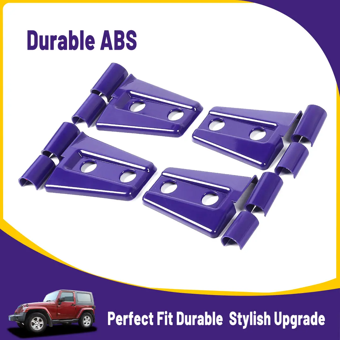 For 2007-2018 Jeep Wrangler JK JKU 2-Door Door Hinge Cover & Hood Hinge & Rubber Headgear Trim Cover (8 pcs) - Image 9