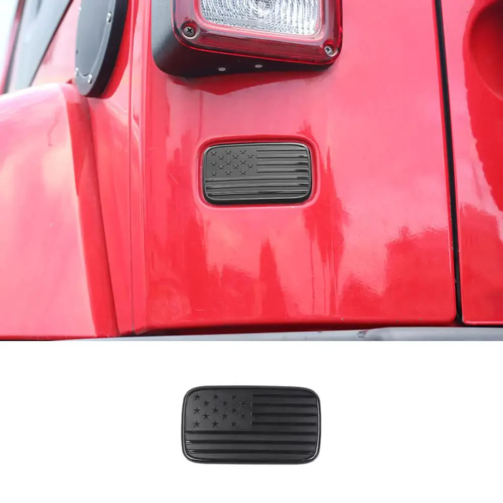 For 2007-2018 Jeep Wrangler JK Left Tail Light Lamp Lower Trim & Rubber Stopper Plugs USA Flag