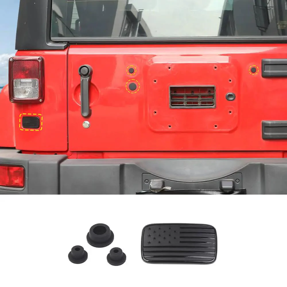 For 2007-2018 Jeep Wrangler JK Left Tail Light Lamp Lower Trim & Rubber Stopper Plugs USA Flag - Image 13