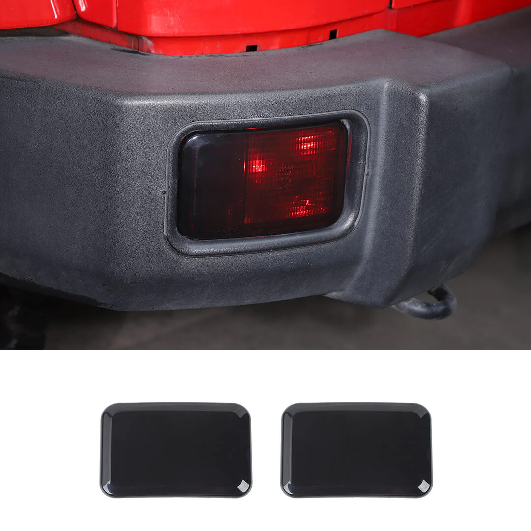 For 2007-2018 Jeep Wrangler JK Rear Bumper Fog Light Lamp Trim Cover Guard (2 pcs)