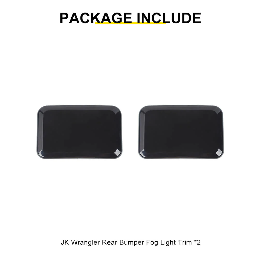 For 2007-2018 Jeep Wrangler JK Rear Bumper Fog Light Lamp Trim Cover Guard (2 pcs) - Image 12