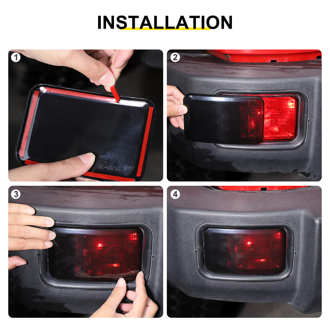 For 2007-2018 Jeep Wrangler JK Rear Bumper Fog Light Lamp Trim Cover Guard (2 pcs) - Image 7